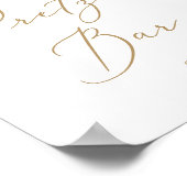 Poster Mariage de calligraphie dorée délicate barre Pretz (Coin)