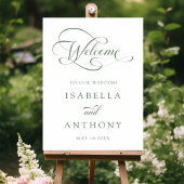 Poster Mariage de calligraphie élégante Sage Green Bienve