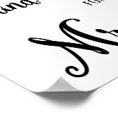 Poster Mariage de calligraphie moderne laisser une note i (Coin)