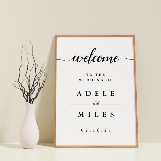 Poster Mariage de calligraphie noir et blanc