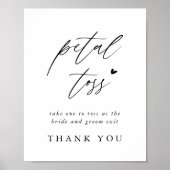 Poster Mariage de calligraphie Petal Toss Envoyer Désacti (Devant)