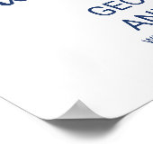 Poster Mariage de calligraphie simple bleu marine Bienven (Coin)