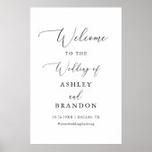 Poster Mariage de calligraphie simple rustique (Devant)