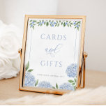 Poster Mariage de cartes et cadeaux Blue Hydrangea<br><div class="desc">Personnalisez en utilisant le formulaire modèle.</div>