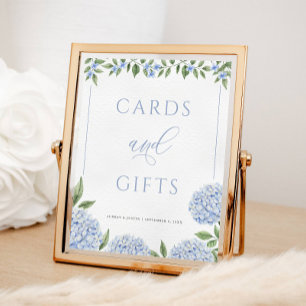 Poster Mariage de cartes et cadeaux Blue Hydrangea