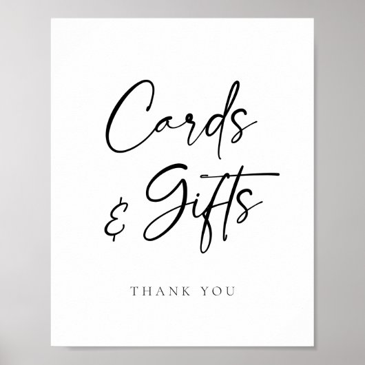 Poster Mariage de cartes et cadeaux de script moderne (Devant)