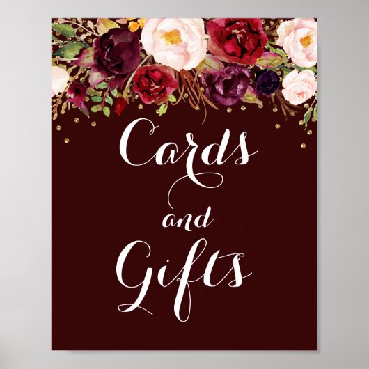 Poster Mariage De Cartes Et Cadeaux Floraux En Bourgogne  (Devant)