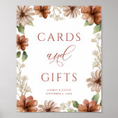 Poster Mariage de cartes et cadeaux Flower Terracotta (Devant)