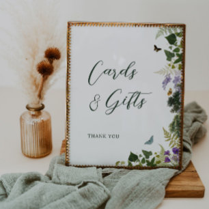 Poster Mariage de cartes et cadeaux forestiers enchantés