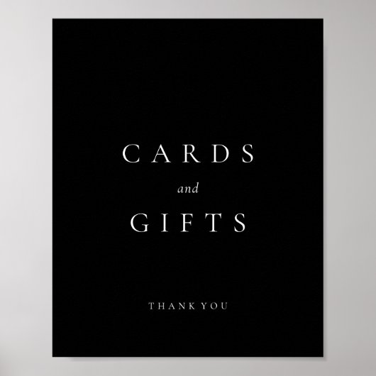 Poster Mariage de cartes et cadeaux noirs (Devant)