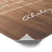 Poster Mariage de céréales de bois merci signe rustique (Coin)