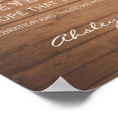 Poster Mariage de céréales de bois merci signe rustique (Coin)