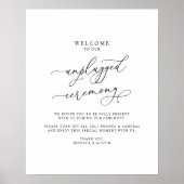 Poster Mariage de cérémonie simple noir et blanc débranch (Devant)