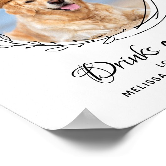 Poster Mariage de chien avec bar à boissons personnalisée (Coin)