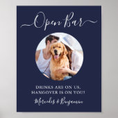 Poster Mariage de Chien Personnalisé Open Bar Bleu Nuit P (Devant)