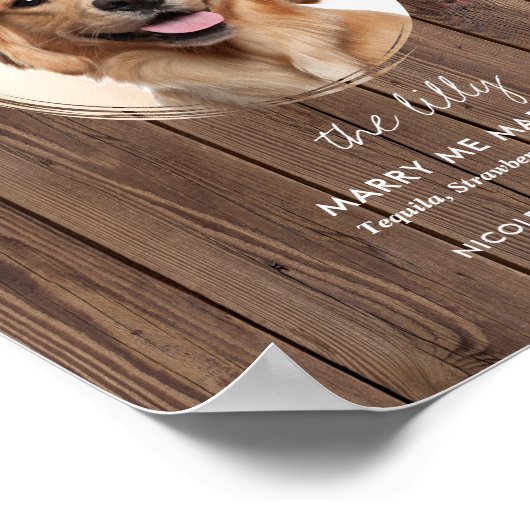 Poster Mariage de chien rustique imprimable Signature Dri (Coin)