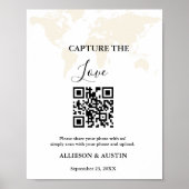 Poster Mariage de code QR de l'amour de destination (Devant)