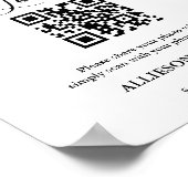 Poster Mariage de code QR de l'amour de destination (Coin)