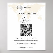 Poster Mariage de code QR de l'amour de destination (Devant)