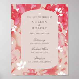 Poster Mariage de corail rose flou rose