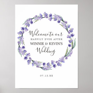 Poster Mariage de couronne de lavande violette