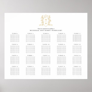 Poster Mariage de couronne d'or 20 tables