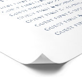 Poster Mariage de couronne ovale feuille d'or bleu foncé (Coin)