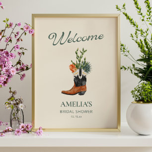 Poster Mariage de Cowgirl Cactus : Bienvenue Esthétique