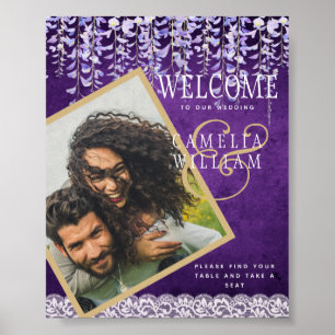 Poster Mariage de dentelle moderne violet
