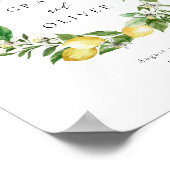 Poster Mariage de design de couronnes et de citron botani (Coin)