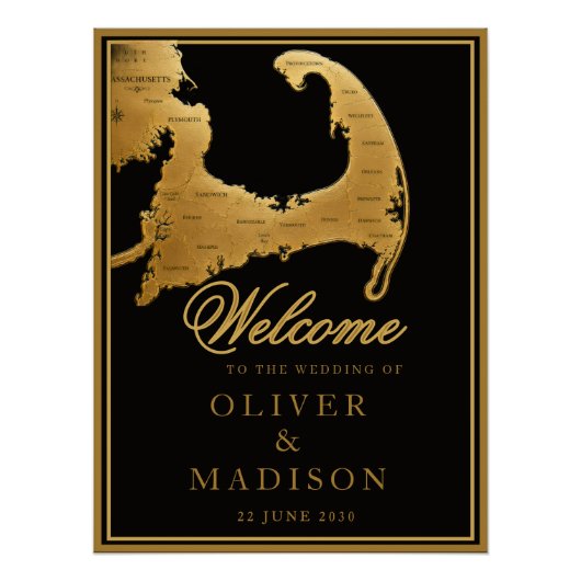 Poster Mariage de destination à Cape Cod Bienvenue (Devant)
