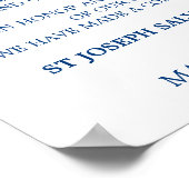 Poster Mariage de don Connexion Navy Blue Calligraphy (Coin)