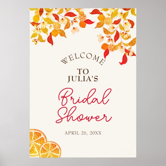 Poster Mariage de Feuillage Citronné Frais d'Amour (Devant)