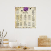 Poster Mariage de feuille d'arbre de coeur violet radiant (Cuisine)