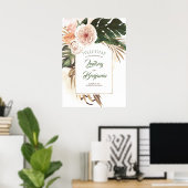 Poster Mariage de feuille de palme séché tropical (Bureau à domicile)