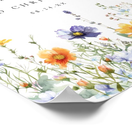 Poster Mariage de fleur sauvage de  de champ (Coin)