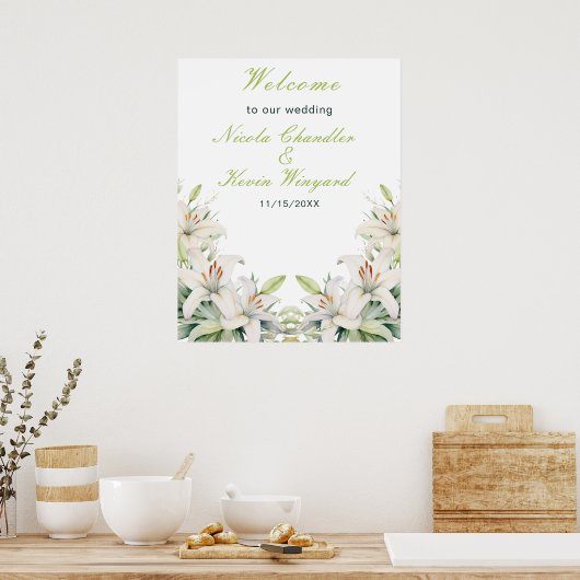 Poster Mariage de fleurs blanches (Cuisine)