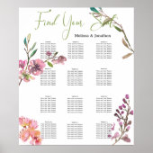 Poster Mariage de fleurs de cerisier rose (Devant)