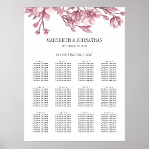 Poster Mariage de fleurs de cerisier rose