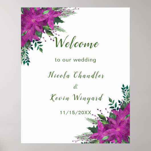Poster Mariage de fleurs de pomme pourpre de Noël (Devant)