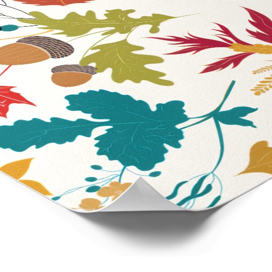 Poster Mariage de fleurs de prés pourpre jaune moutarde d (Coin)