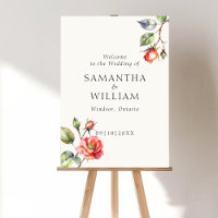 Mariage de fleurs Rose d'aquarelle Signet de bienv
