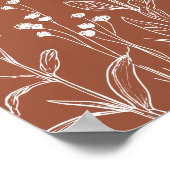 Poster Mariage de fleurs sauvages d'automne florales rust (Coin)