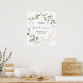 Poster Mariage de jardin d'aquarelle (Cuisine)