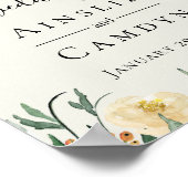 Poster Mariage de Jardin De Fleurs Bienvenue (Coin)