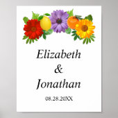 Poster Mariage de jardin floral de agrumes (Devant)