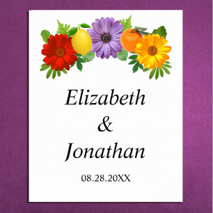 Poster Mariage de jardin floral de agrumes