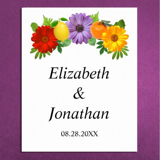 Poster Mariage de jardin floral de agrumes