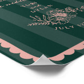 Poster Mariage de la bande de bordures botaniques à échel (Coin)