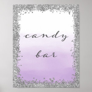 Poster Mariage de la barre de bonbons en argent et